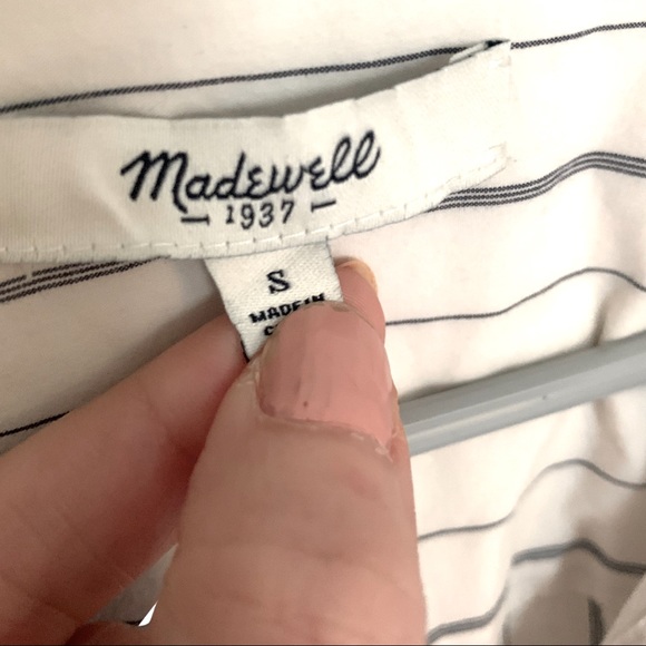 Madewell The Perfect Tunic | Button Down | White Stripes | Women’s Small - Picture 7 of 10